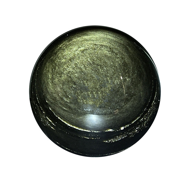 Sphère Obsidienne dorée – Pièce unique - 202111_48