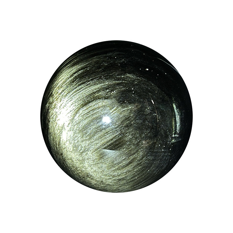 Sphère Obsidienne dorée – Pièce unique - 202111_49