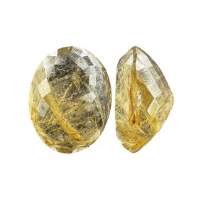 Pierre taillée ovale - Quartz rutile - Pièce unique - 202302_73