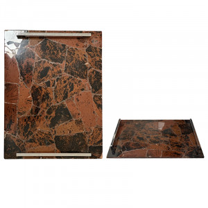 Plateau en Obsidienne brune - Pièce unique - 202405_24