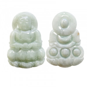 Bouddha en Jade de Birmanie percé - Pièce unique - 202607_29