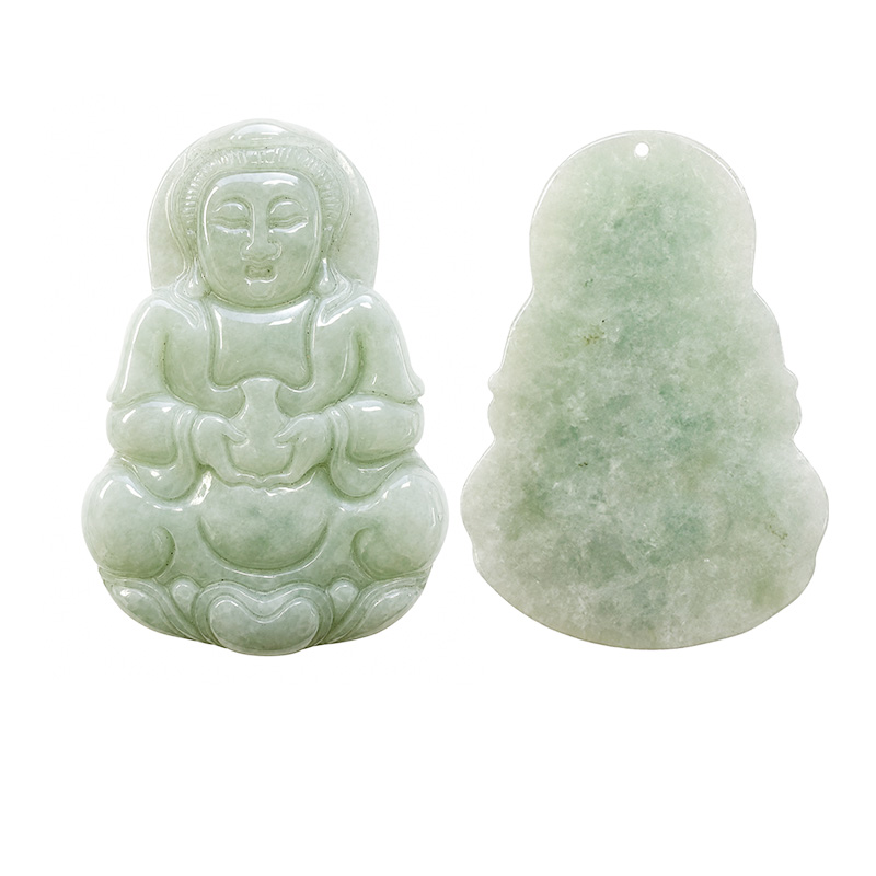 Bouddha en Jade de Birmanie percé - Pièce unique - 202607_30