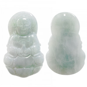 Bouddha en Jade de Birmanie percé - Pièce unique - 202607_35