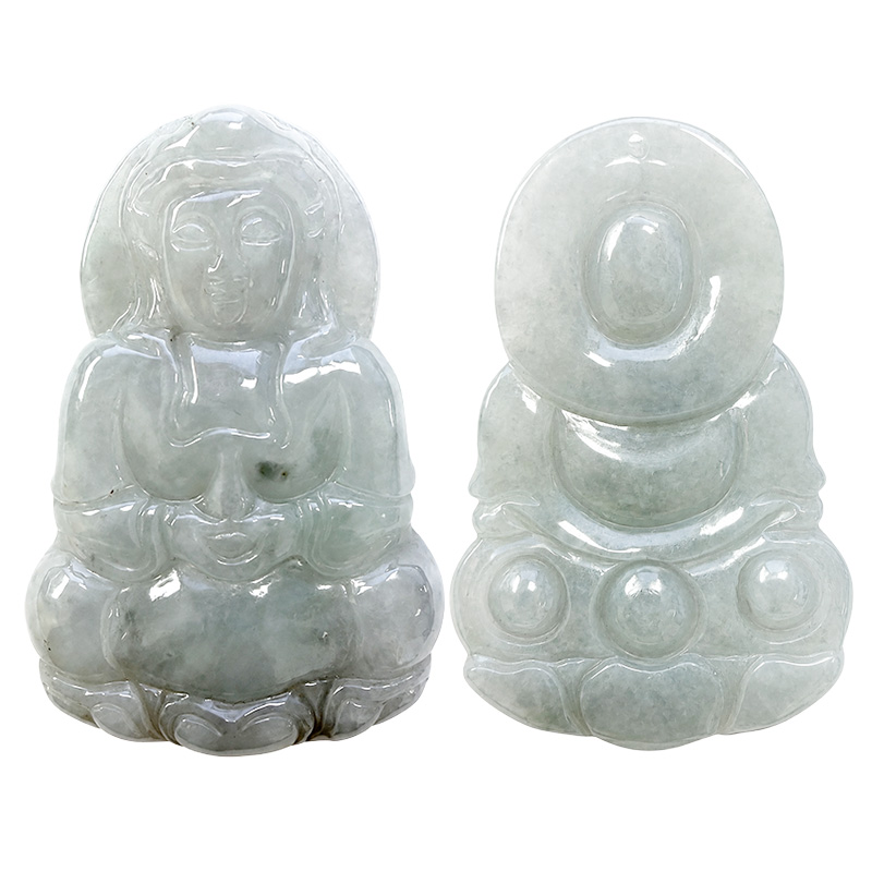 Bouddha en Jade de Birmanie percé - Pièce unique - 202607_37