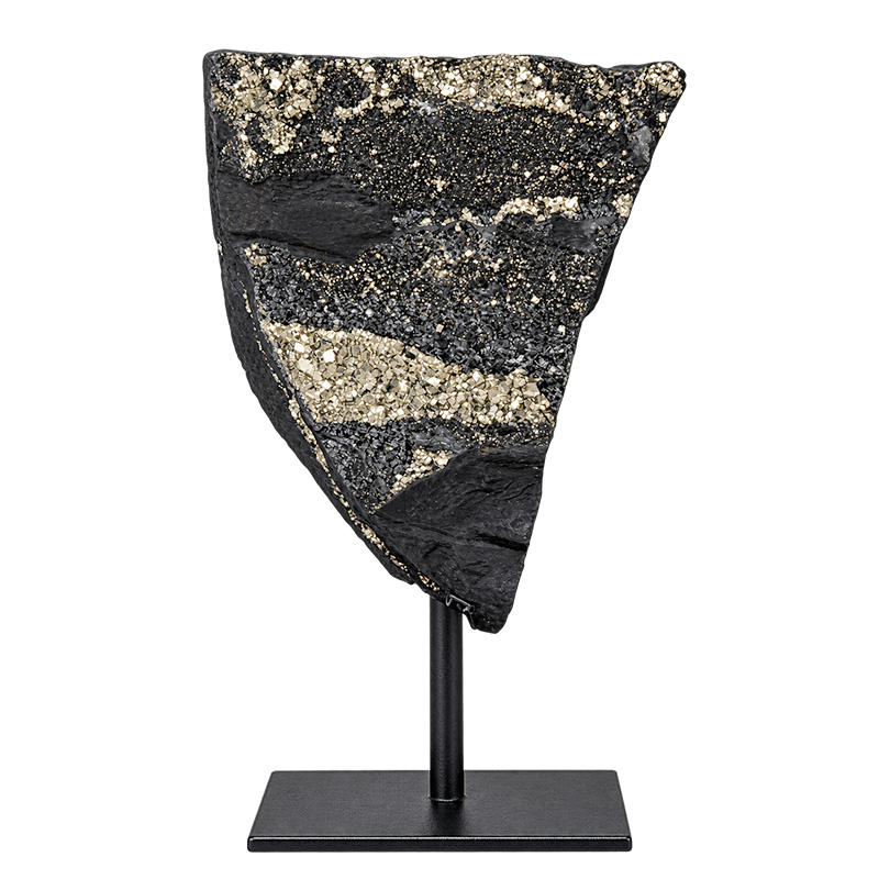 Pyrite sur Shungite sur Socle - Pièce Unique - 202608_101