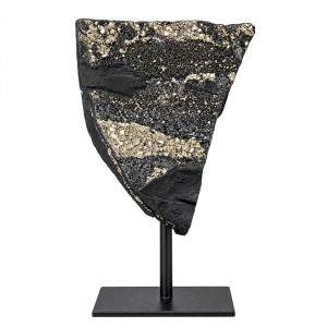 Pyrite sur Shungite sur Socle - Pièce Unique - 202608_101