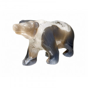 Statuette Ours Agate - Pièce unique - 202608_175