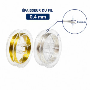 Bobine de fil mémoire bronze 0,4 mm – 10 mètres