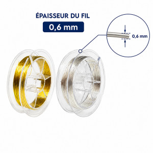 Bobine de fil mémoire bronze 0,6 mm – 4 mètres