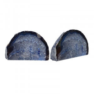 Agate Base Sciée Teintée Bleue - LE KG