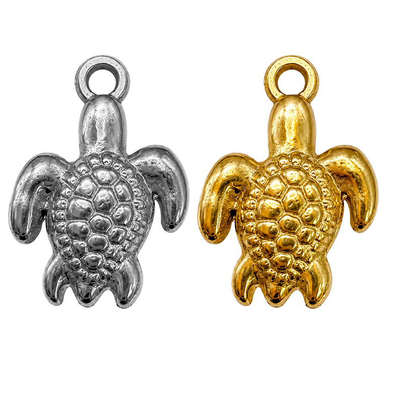 Breloque Tortue - Acier - 10 pièces