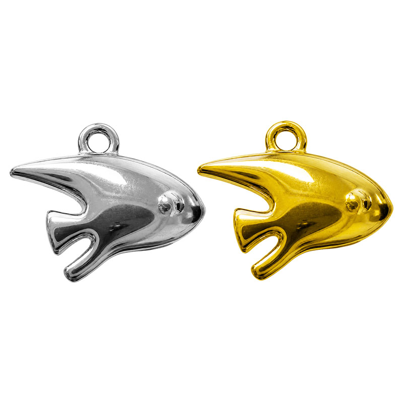 Breloque Poisson Acier - 10,6 x 8,8 mm