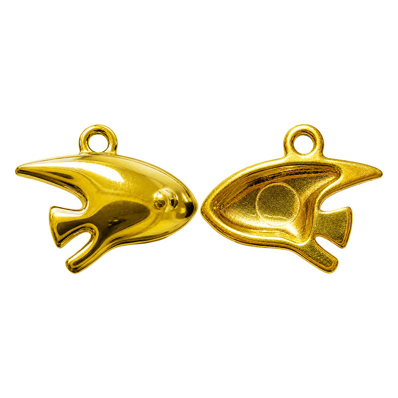Breloque Poisson Acier - 10,6 x 8,8 mm
