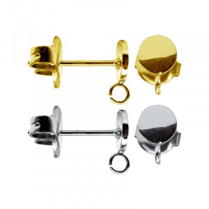 Puces d'Oreilles 5 mm - Avec anneaux acier - 5 paires