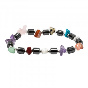 Bracelet cubes et chips - Hématite - 10 pièces