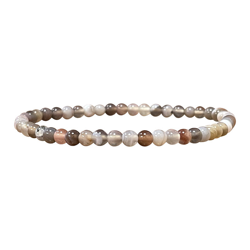 Bracelet Agate Naturelle 4 à 8 mm