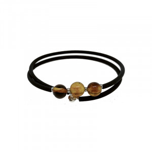 Bracelet en Ambre de la baltique 3 boules à mémoire de forme