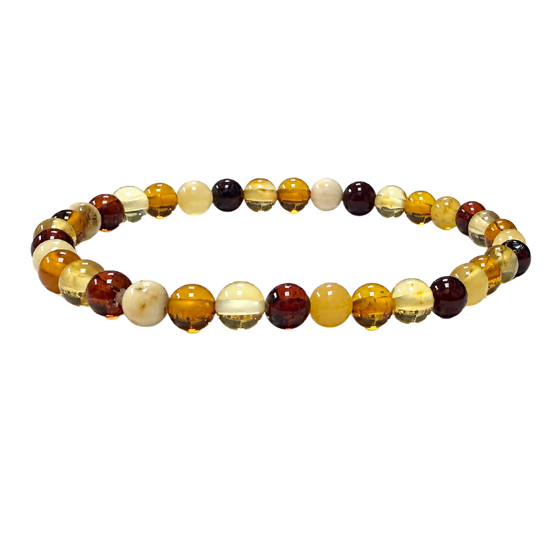 Bracelet Ambre Multi tons – Perles 5 /6 mm – Ambre de la Baltique - La pièce