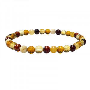 Bracelet Ambre Multi tons – Perles 5 /6 mm – Ambre de la Baltique - La pièce