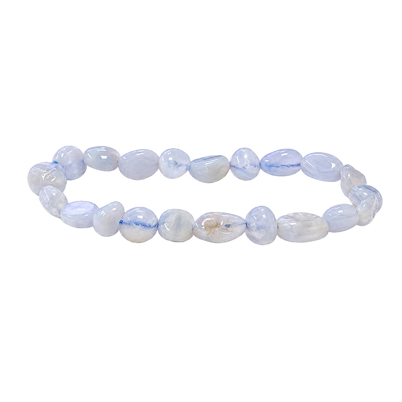 Bracelet agate blue lace grains les 4