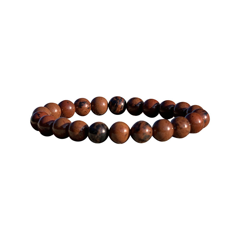 Bracelet Obsidienne brune - boules de 4, 6 ou 8 mm