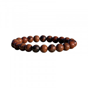 Bracelet Obsidienne brune - boules de 4, 6 ou 8 mm