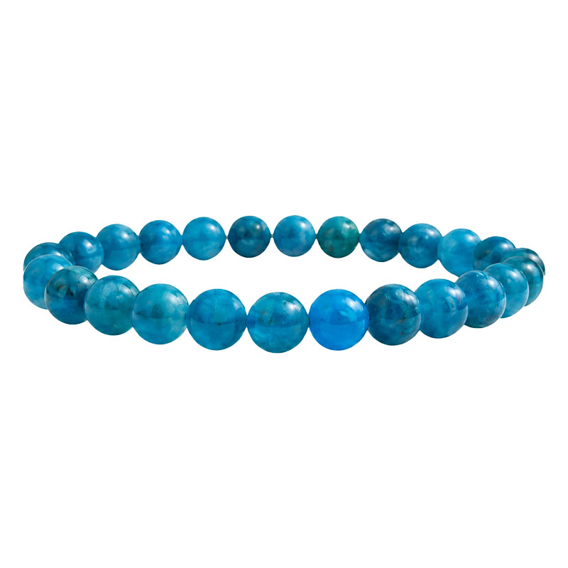 Bracelet Grande Taille Apatite bleue 8 mm