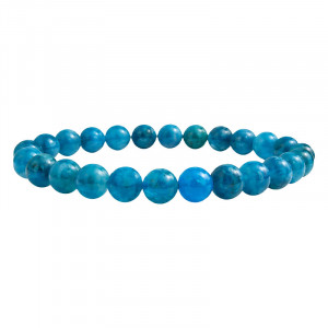 Bracelet Grande Taille Apatite bleue 8 mm