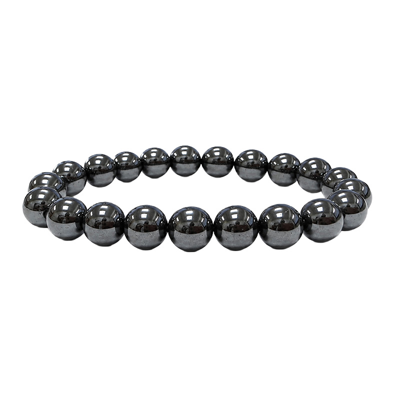 Bracelet en Hématite – Perles Rondes 10 mm - 10 pièces