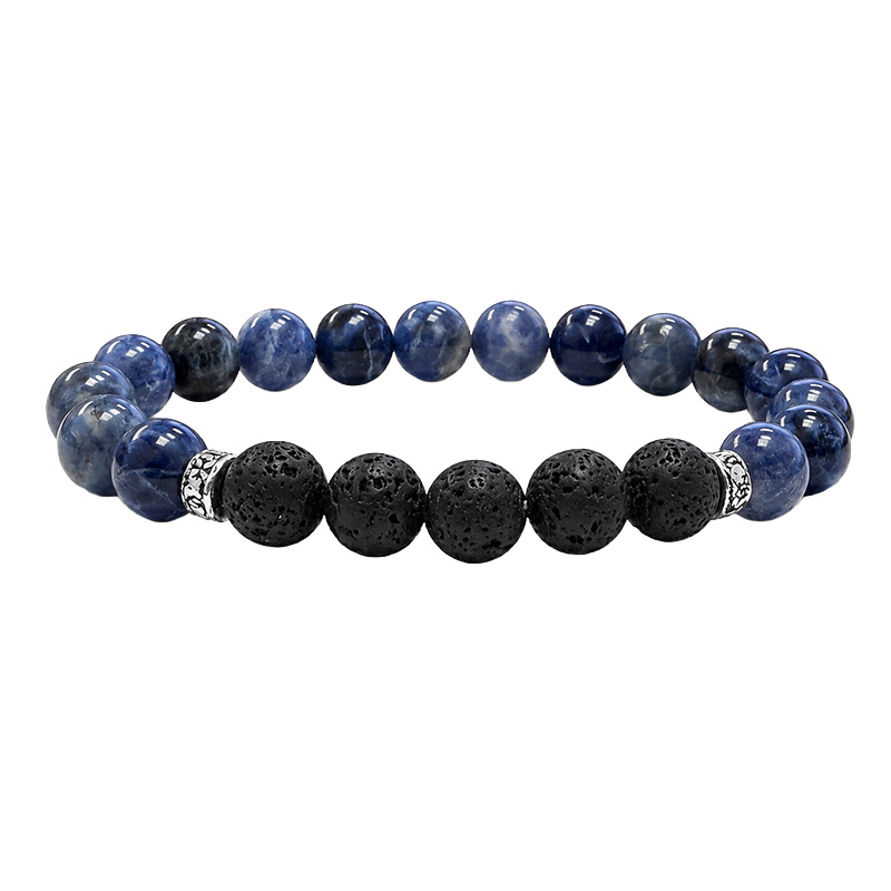 Bracelet homme sodalite et lave