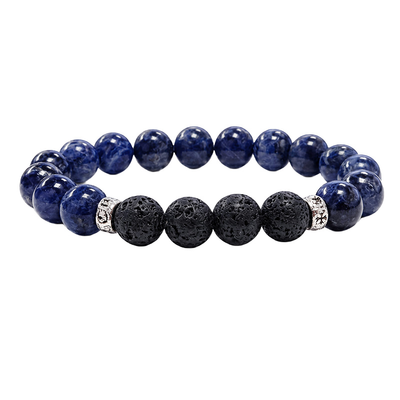 Bracelet homme sodalite et lave