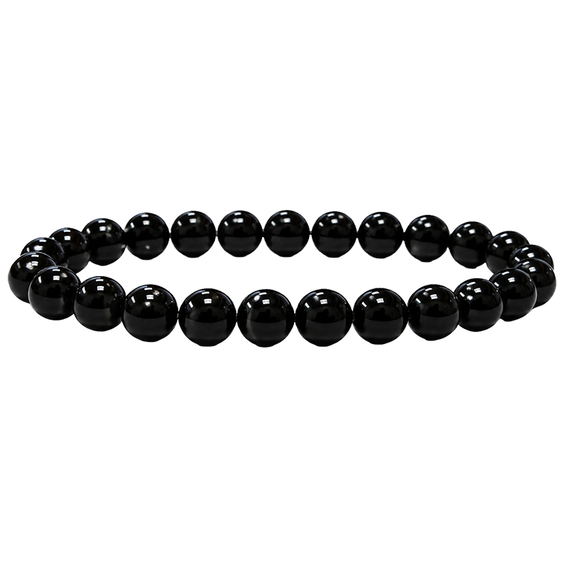 Bracelet Grande Taille Tourmaline Noire 8 mm