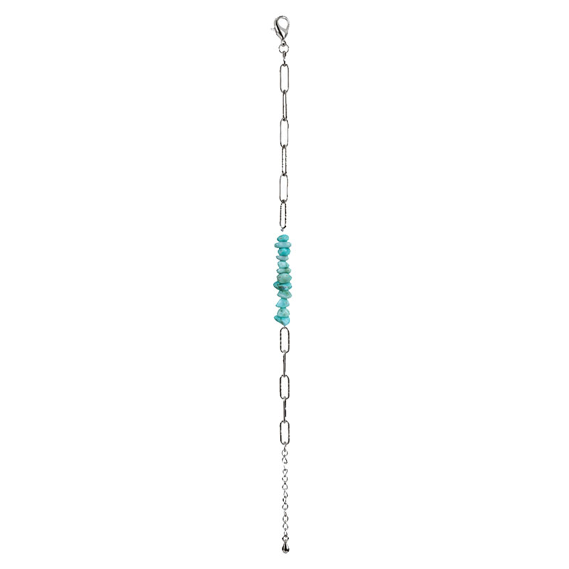 Bracelet Baroque Larimar chaîne en acier