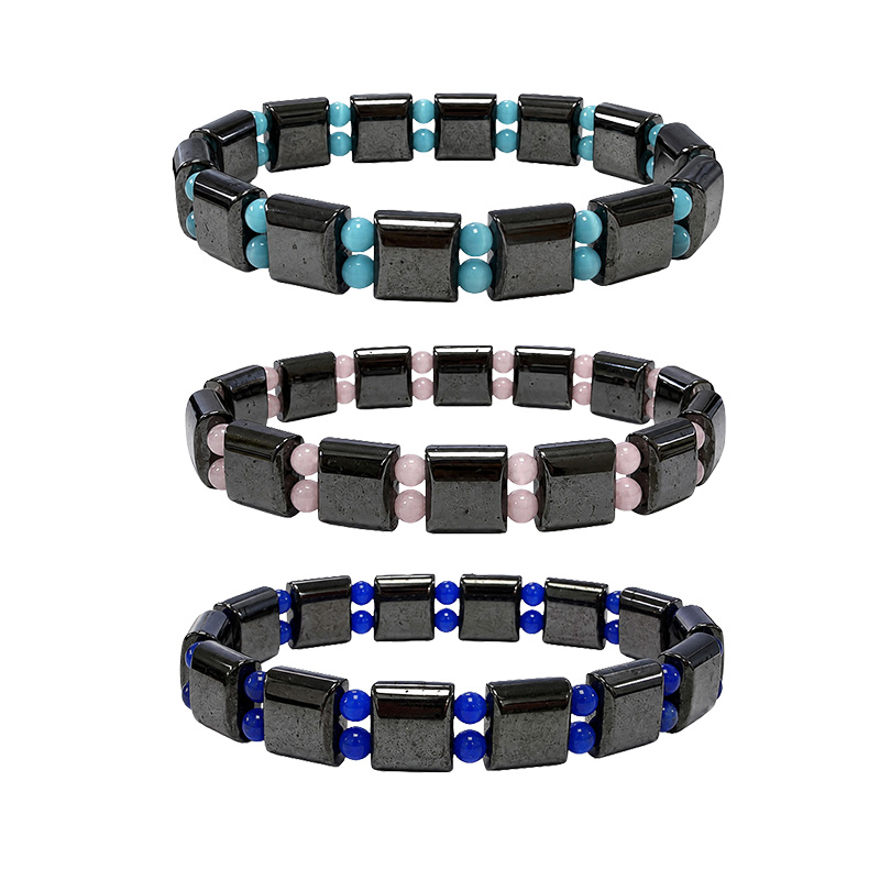 Bracelets magnétiques et oeil de chat synth. lot 5 pcs