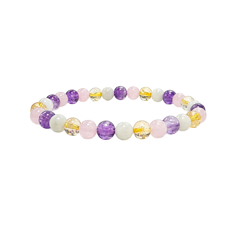 Bracelet en Améthyste chauffée (citrine) - pierre de lune - améthyste - quartz rose