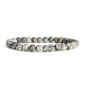 Bracelet Jaspe Gris – Perles 6 mm ou 8 mm - La pièce