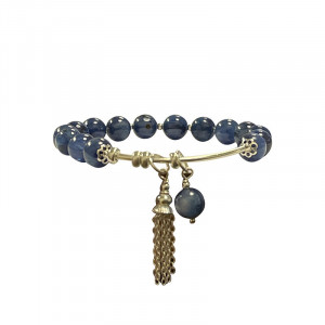 Bracelet cyanite et argent