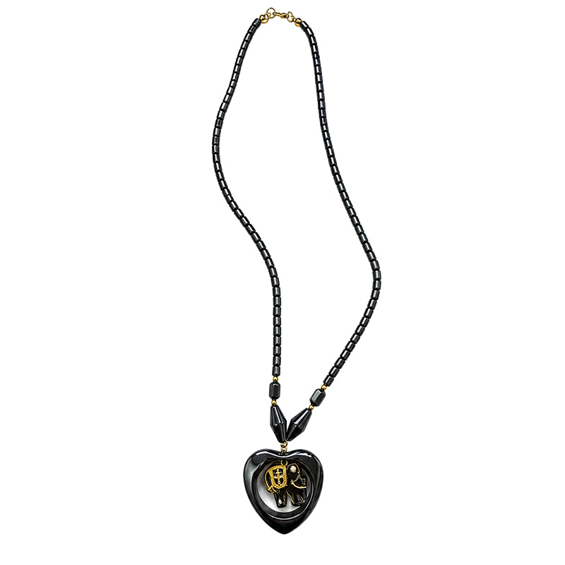 Collier éléphant cœur -  45 cm - 10 pièces