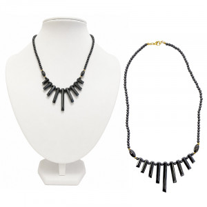 Collier tubes hématite - 45 cm - 5 pièces