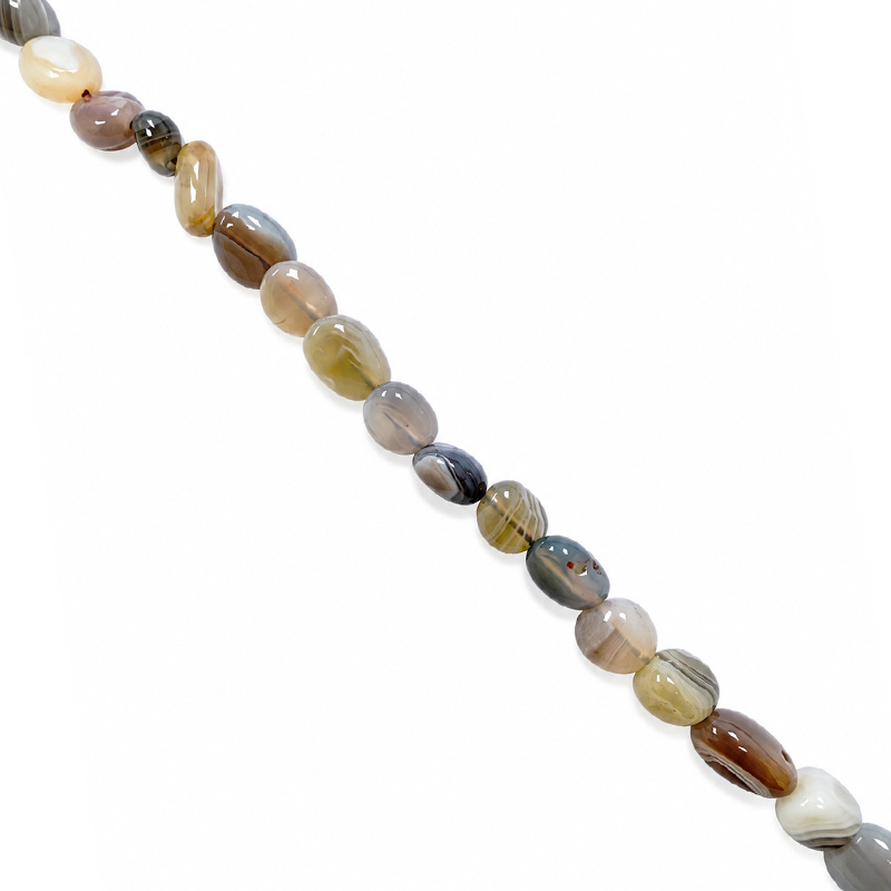 Collier agate naturelle grains