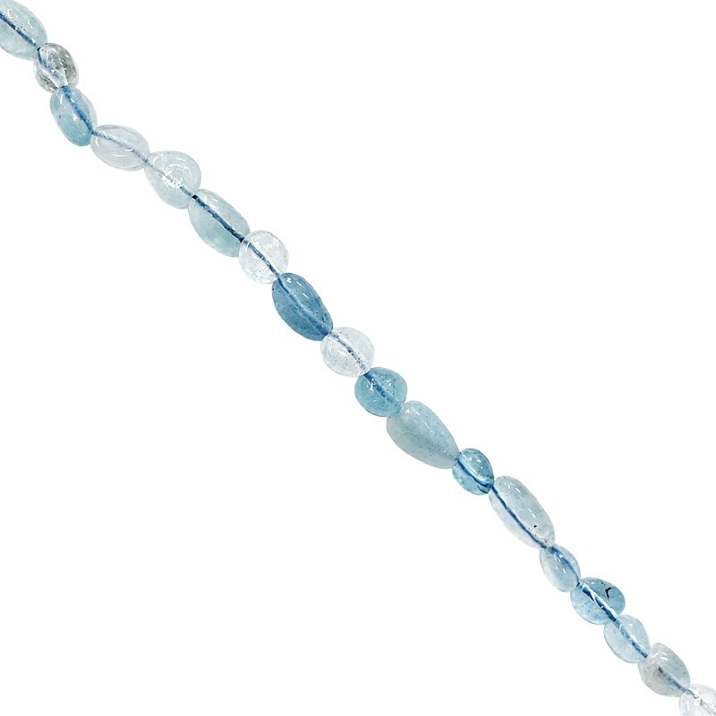 Collier aigue-marine grains