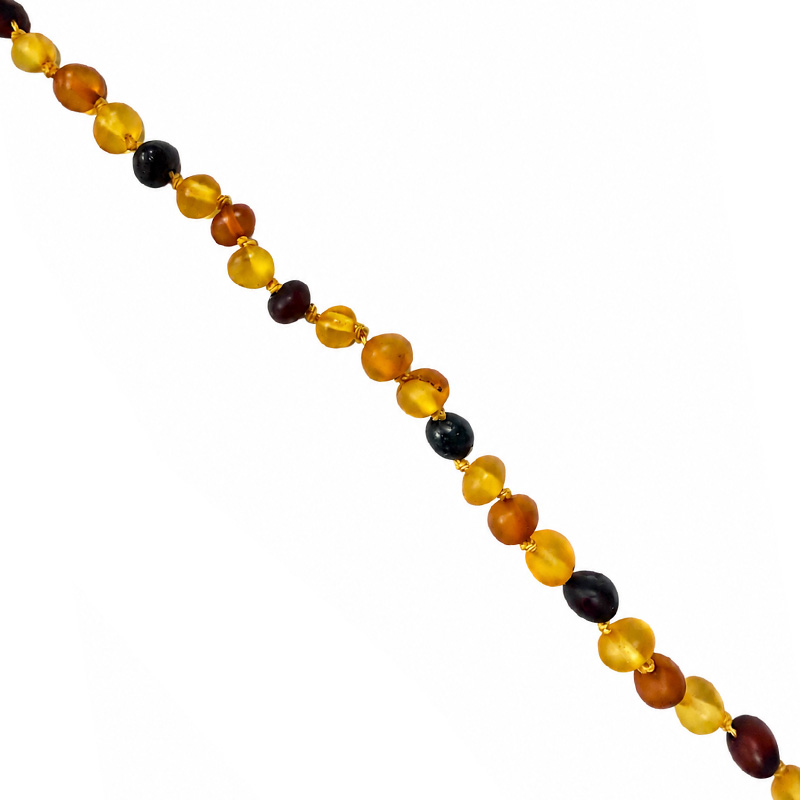 Collier Ambre de la Baltique roulé dépoli multi – 50 cm
