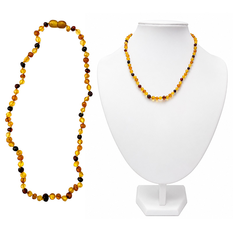 Collier Ambre de la Baltique roulé dépoli multi – 50 cm