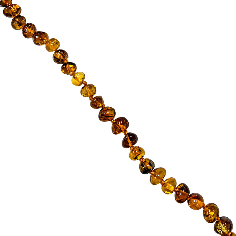 Collier en Ambre de la Baltique – Perles roulées 5 à 6 mm – 44 cm