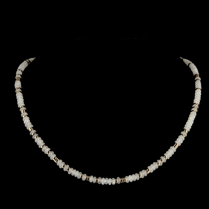 Collier disque 4x1 mm - pierre naturelle - Hématite dorée