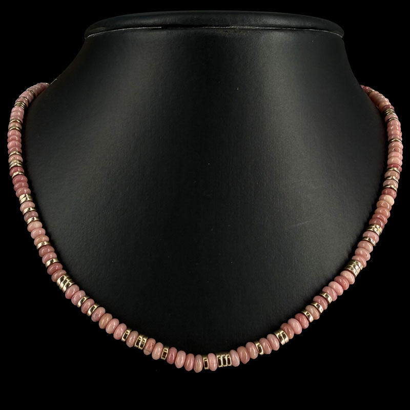 Collier disque 4x1 mm - pierre naturelle - Hématite dorée