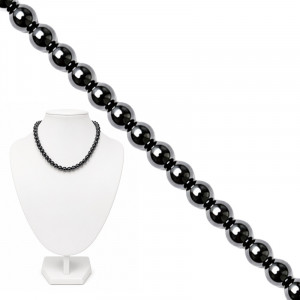 Collier hématite magnétique boules 8mm 42cm