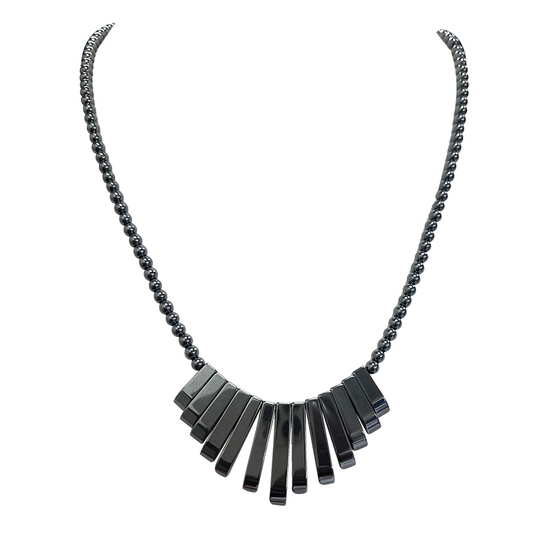 Collier barrettes hématite - 10 pièces
