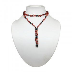 Collier magnétique bambou de mer teinté  baroque -  90cm