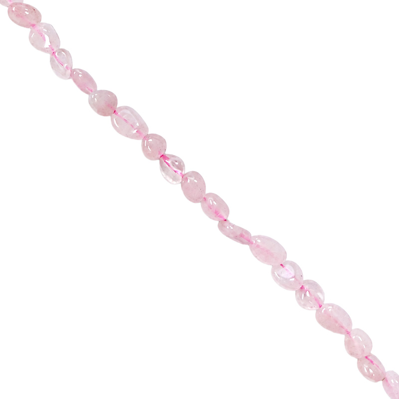 Quartz rose collier grains 45 cm